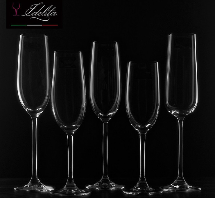 無鉛水晶玻璃香檳杯 高腳酒杯笛型香檳杯起泡酒杯紅酒杯 (意德麗塔系列多款容量)