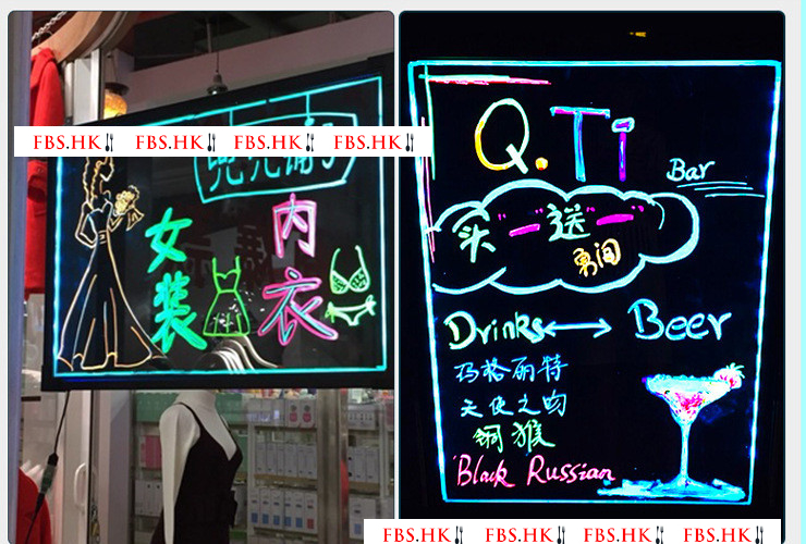 LED掛式發光板螢光板 餐廳促銷招聘菜單板 電子廣告板小黑板 多尺寸