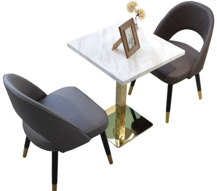 Marble Solid Wood Dining Table Chair Cafe Table Chair Combination (Delivery & Installation Fee To Be Quoted Separately)