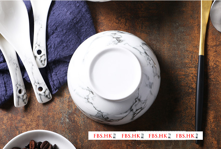 大理石紋陶瓷餐具家用盤子湯碗湯勺酒店碗盤碟套裝