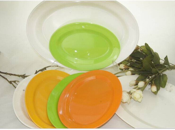 Melamine Imitation Porcelain Tableware Plum Plastic Plate Dish Color Oval Dish Dish Dish Disc