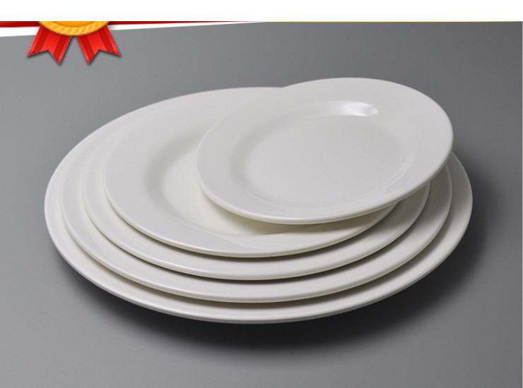 Melamine Imitation Porcelain Tableware White Plastic Plate Bone Plate Melamine Plate Round Melamine Tableware Wholesale