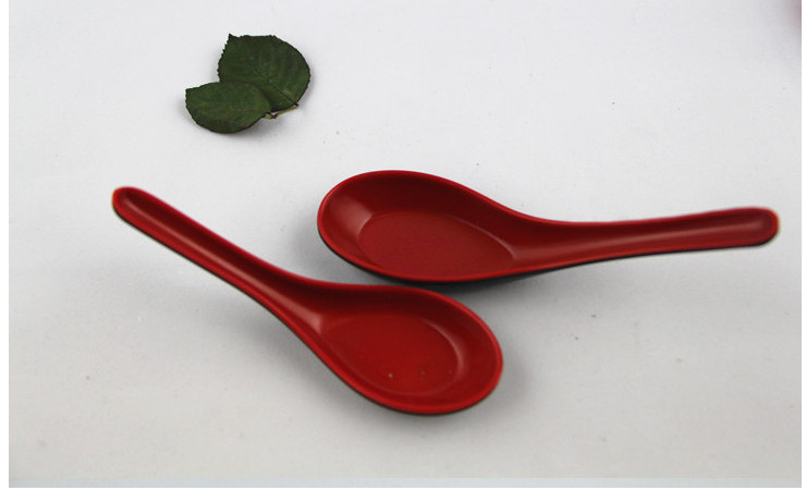美耐皿密胺仿瓷餐具 仿瓷勺子 勺子 帶勾勺子 平底勺子