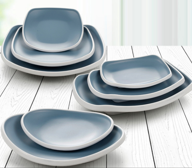 密胺北欧风餐具套装塑料盘仿瓷碗盘碗碟菜盘耐摔饭店餐厅专用 (多款多尺寸)