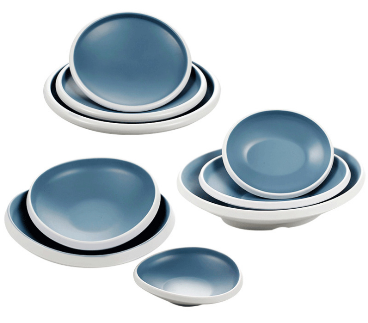 密胺北欧风餐具套装塑料盘仿瓷碗盘碗碟菜盘耐摔饭店餐厅专用 (多款多尺寸)