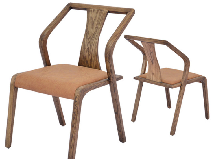 現代簡約白蠟木設計師餐椅北歐休閒木椅餐廳靠背椅子批發 (運費另報)
