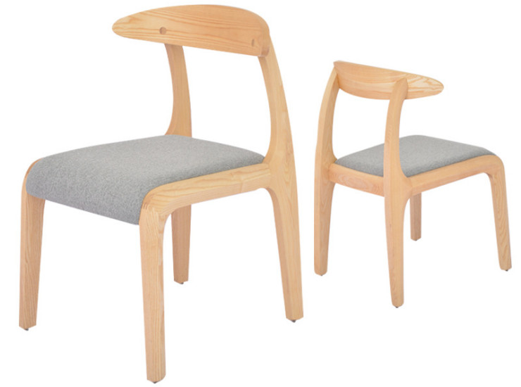 現代簡約白蠟木餐椅 北歐餐廳風情木椅實木靠背椅子批發 (運費另報)