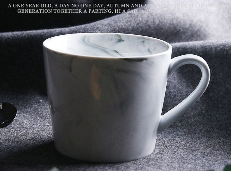 馬克杯 創意陶瓷杯子家用水杯酒店大理石紋咖啡杯