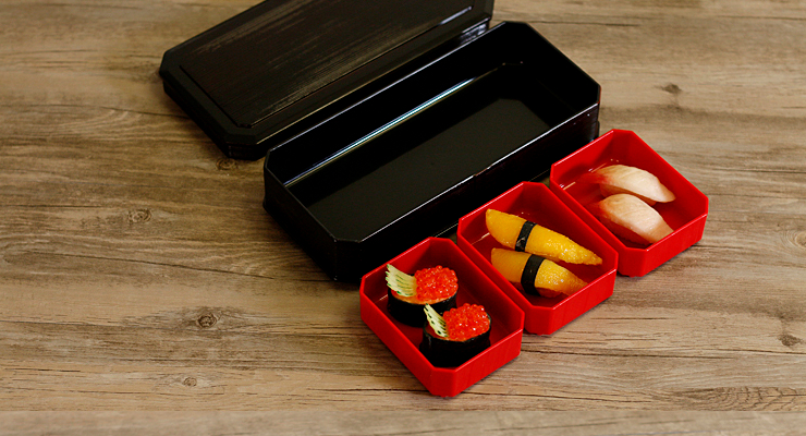 帶蓋多格壽司飯盒碗分隔日式鰻魚盒便當盒商務套餐盒塑料日韓料理