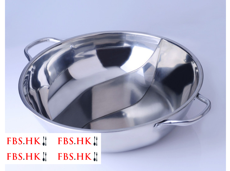 Non-Magnetic Extra-Thick Stainless Steel Hot Pot Shabu-Shabu Two-Flavored Hot Pot Broth Pot Induction Cooker