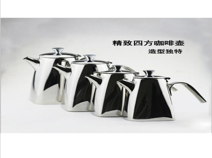 Non-Magnetic Thick Stainless Steel Square Pot With Cover Crane Mouth Household Flower Teapot Kettle Coffee Pot