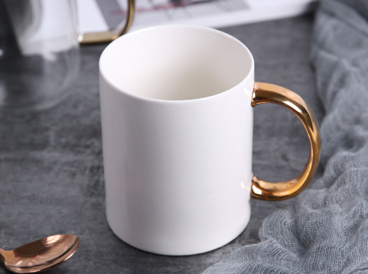 Nordic Ceramic Mark Cup Restaurant Coffee Cup Breakfast Milk Cup Creative Gold Belt Water