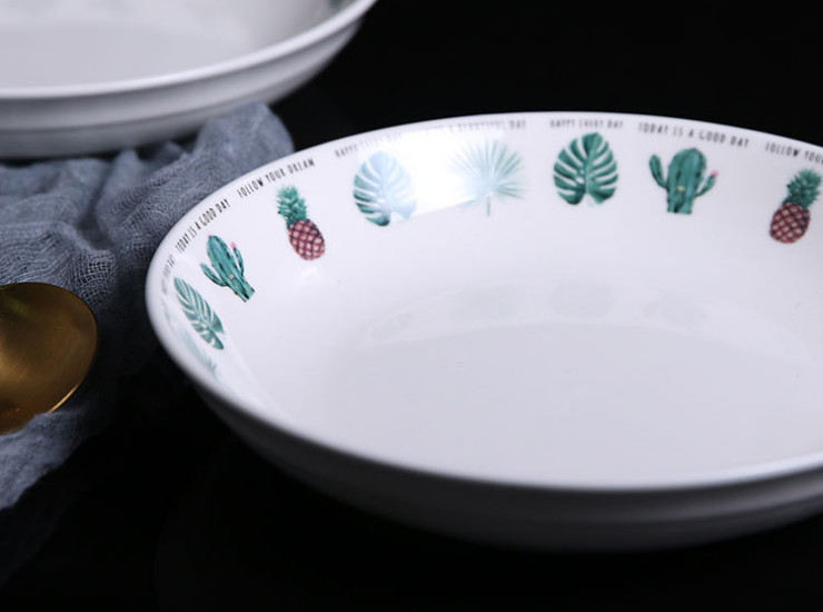北歐簡約陶瓷盤子菜碟子家用陶瓷餐具西餐盤 創意植物碗盤碟 - 關閉視窗 >> 可點按圖像