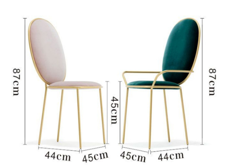 北歐鐵藝酒店餐椅客廳休閒家用靠背椅輕奢創意個性宴會椅 (運費另報)