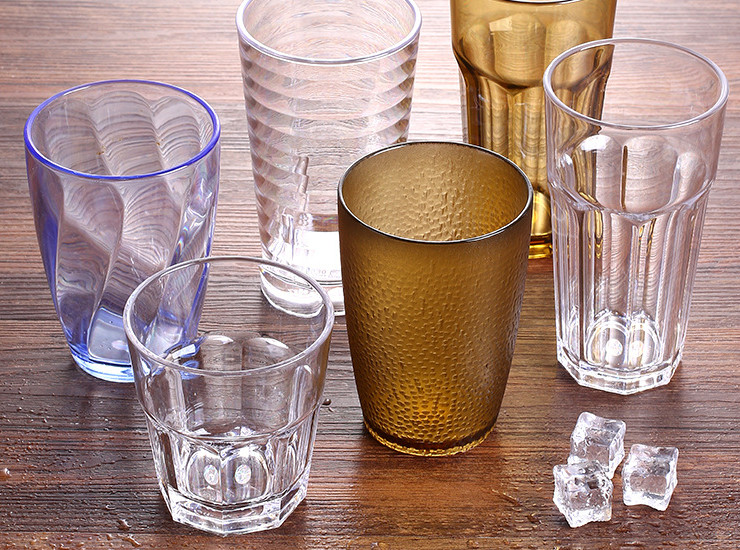 Octagonal Cup Acrylic Beer Cup Pc Cup Transparent Imitation Glass Ktv Bar Drop-Proof Creative Plastic Cup (19 Models)