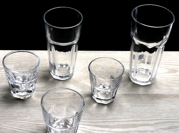 Octagonal Water Glass Custom Processing Logo Transparent Glass Whiskey Beer Glass Bar Hotel Ktv