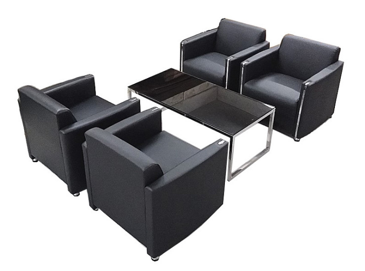 Office Combing Reception Room Single Person Sofa Coffee Table Combination Modern Minimalist 4S Shop Lounge Area Conference Sofa (Shipping & Installation Fee To Be Quoted Separately)