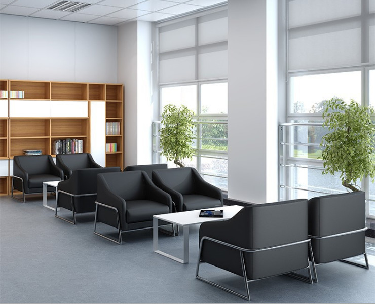 辦公梳化 商務接待會客洽談現代簡約辦公室單人沙發 (運費及安裝費另報)