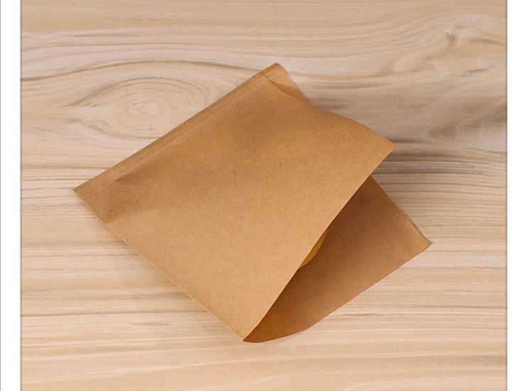 (Instant-pick Kraftpaper Triangular Paperbag Ready Stock) (Box/500 Pcs) Oil-Proof Kraft Paper Triangle Paper Bag Snack Food Bag Hamburger Takeaway Paper Bag