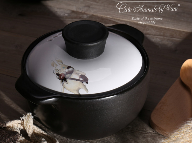 Other Kitchen Pottery Products Casserole 1.2L Ceramic Casserole Stew Pot Soup Pot Porridge Health Soup Pot High Temperature Can Be Open Fire Heating