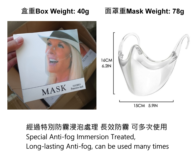 (Ready Fully-transparent Star Mask In Stock) (Box/10 Pcs) New PC Face Mask Fully-transparent Face Shield Splash-Proof Isolation Outdoor Sports Protection Face Mask HD Face Shield (Special Anti-Fog Soaking Treated For Long-Term Anti-Fog) can be used many t