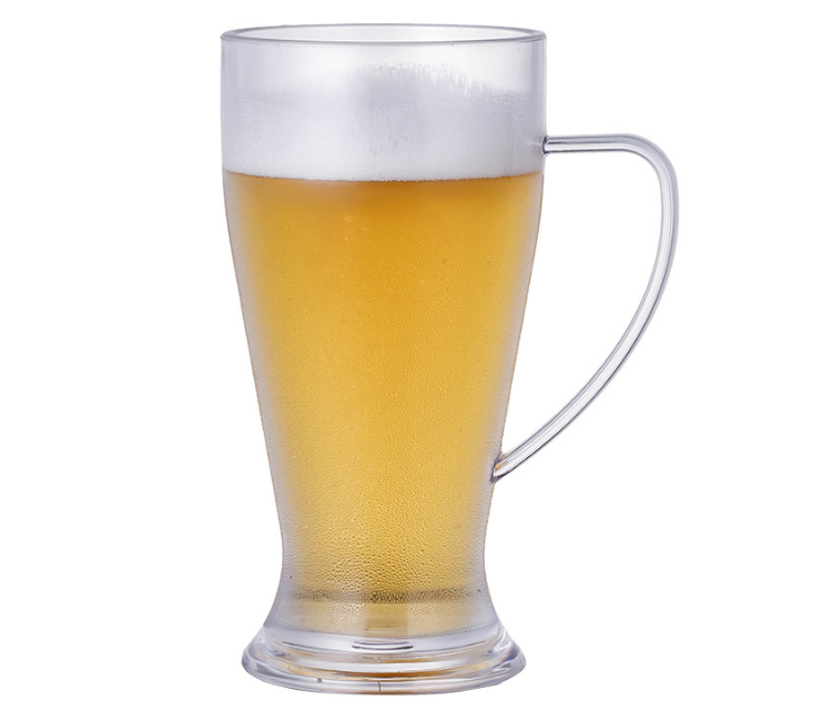 PC帶把扎啤杯創意塑料飲料杯果汁杯酒吧ktv透明亞克力大號啤酒杯 (多款多尺寸)