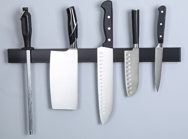 Perforation-Free Wall-Mounted Strong Magnetic Kitchen Knife Rack Kitchen Knife Storage Rack Iron-Absorbing Stone Wall (With Nail-Free Glue)