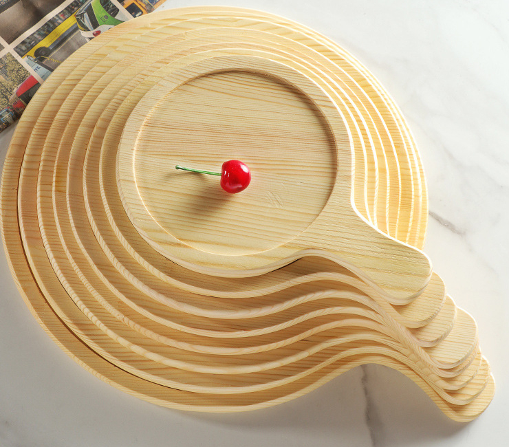 松木披薩板圓形木製品麵包托盤餐板木質點心盤橡木蛋糕盤披薩盤 (多尺寸) - 關閉視窗 >> 可點按圖像