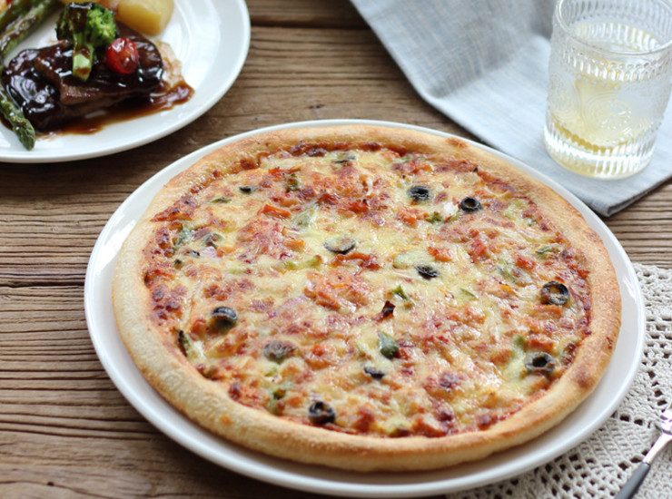 純白陶瓷披薩盤 家用硬模烤盤烘焙模具圓形派盤11寸12.5寸pizza盤