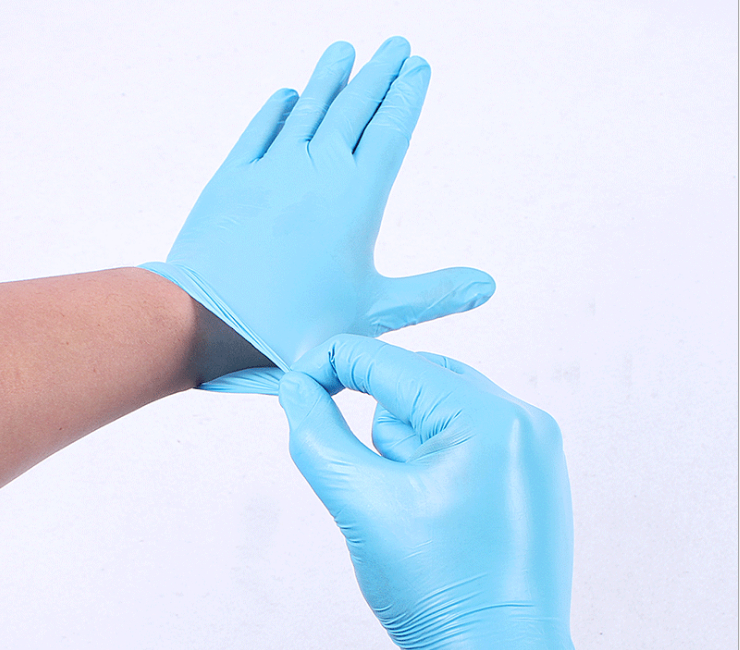 (Ready Blend Nitrile Gloves In Stock) (Box/1000 Pcs) Disposable High-Elastic Nitrile Pvc Compound Food Grade Dust-Free And Powder-Free Food Inspection Gloves Blue Cosmetic Dental Work Gloves
