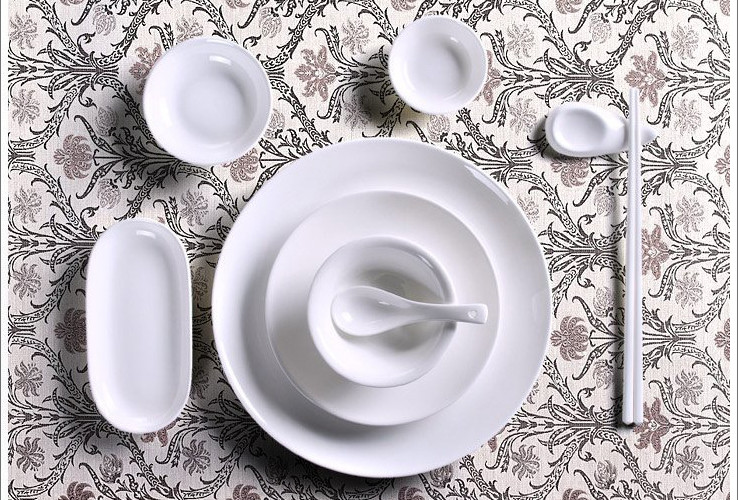 (Ready Ceramic Tableware Stock) White Ceramic Disc Ceramic Shallow Plate Hotel Disc Hotel Plate Moonlight Ceramic Plate