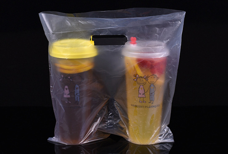 (Ready One-Time Disposables Take-Away Tableware Packings In Stock) (Box/1000) Thick Milk Tea Packaging Bag Beverage Takeaway Bag Packing Bag Portable One Bag Single Double Bag