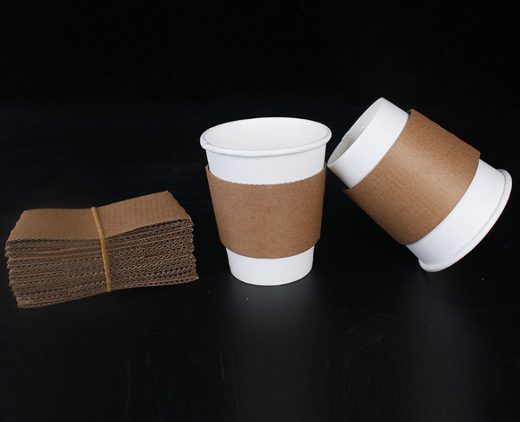 (即取一次性熱飲現貨) (箱/1000個) 一次性空白牛皮紙熱飲杯咖啡加厚隔熱杯套