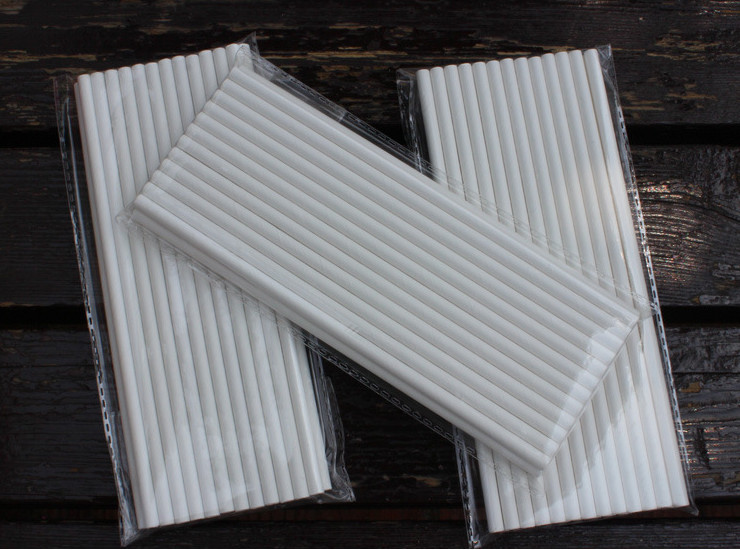 (Ready One-time Disposables Take-away Tableware) (Box/5000/10000pcs) Plastic-knocked-out Tableware Environmental FSC Certified Paper Drinking Straw FDA Tested Pure Color Paper Colored Drinking Straw Party Color Paper Straw