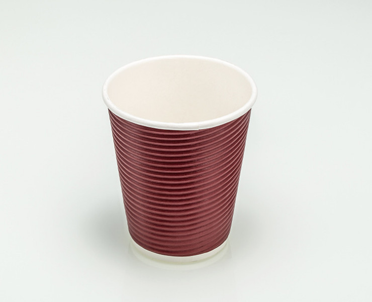 (即取一次性外賣餐具現貨) (箱) 一次性紙杯 橫紋瓦楞紙杯 高檔熱飲奶茶咖啡紙杯