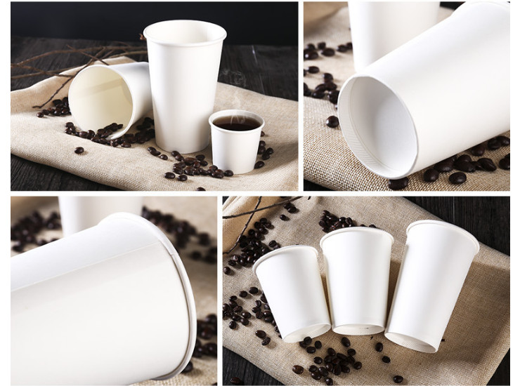 (Ready One-time Disposables Take-away Tableware) (Box/1000 Pcs) 8/12oz Thickened Heat-resistant Hot-proof Disposal White Paper Hot Drink Cup