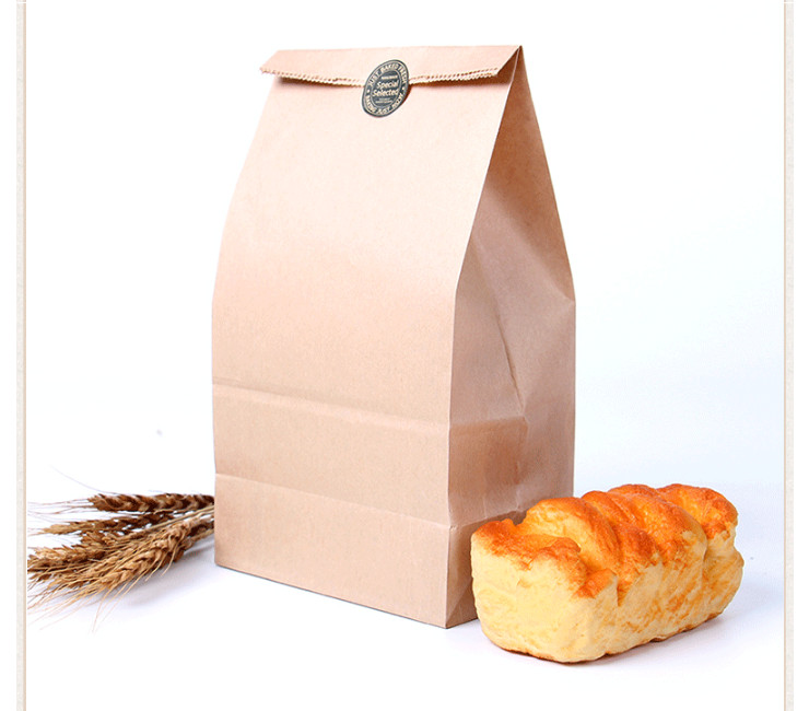 (即取一次性外賣餐具現貨) (箱/500個) 一次性打包袋定做牛皮紙袋方底 2/3/4/8/12/16號食品包裝袋早餐麵包袋