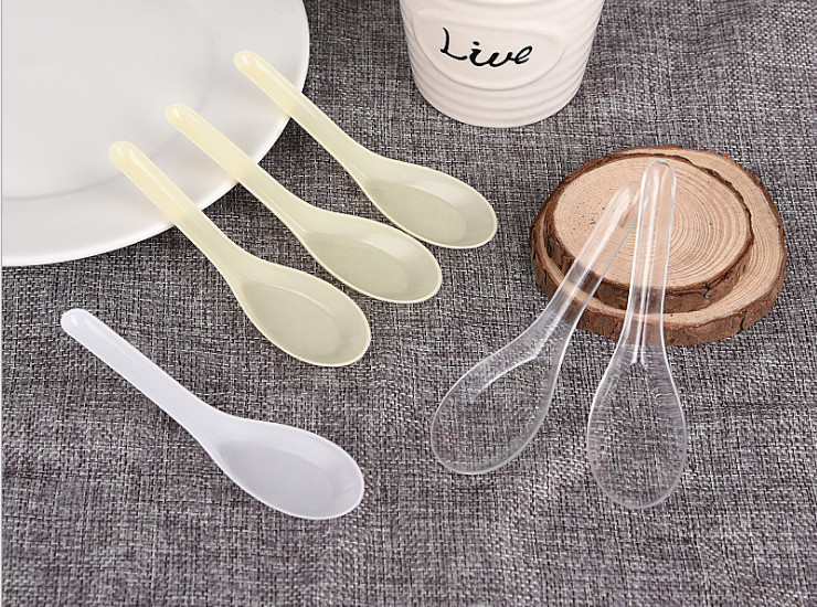 (Ready One-time Disposables Take-away Tableware) Disposable Plastic Spoon/Spoon Soup Spoon Spoon Transparent/Yellow/White