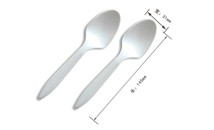 (Ready-Stock Eco-friendly Biodegradable Tableware) (Box/1000 Pcs) 6 Inch Disposable Cutlery Spoon Starch Environmentally Friendly Degradable Tableware High-Grade Thick Cutlery Spoon