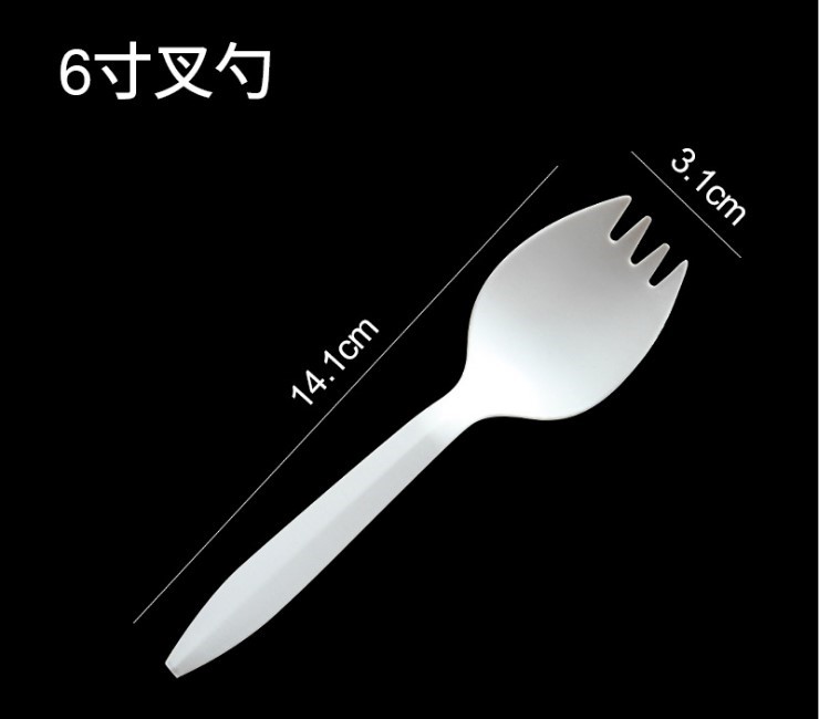 (Ready-Stock Eco-friendly Biodegradable Tableware) (Box/1000 Pcs) 6 Inch Disposable Cutlery Spoon Starch Environmentally Friendly Degradable Tableware High-Grade Thick Cutlery Spoon
