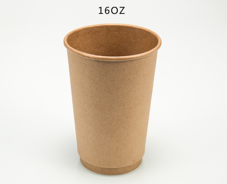 (Ready-Stock Kraft Paper Hot Cup) (Box/500 Pcs) Disposable Double-layer Craft Paper Hollow Heat-resistant Cup Hot Drink Cup Coffee Cup 8/12/16oz