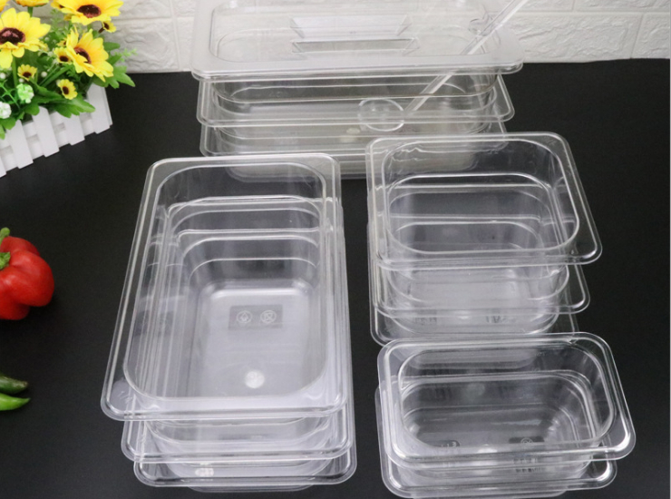 长方形PC透明份数盆 塑料份数盆 亚克力食物盆果盒 选菜盆带