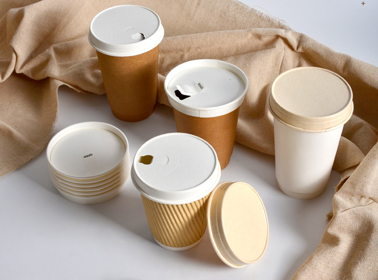 Alternatives to Hot Drink Cup Plastic Lid-Ready-To-Use Environmentally Friendly Biodegradable Paper Lid In Stock) (Box/1000 Pcs) Disposable Leak-Proof Paper Milk Tea Coffee Cup With Universal Lid 8Oz/12Oz Paper Cup Lids