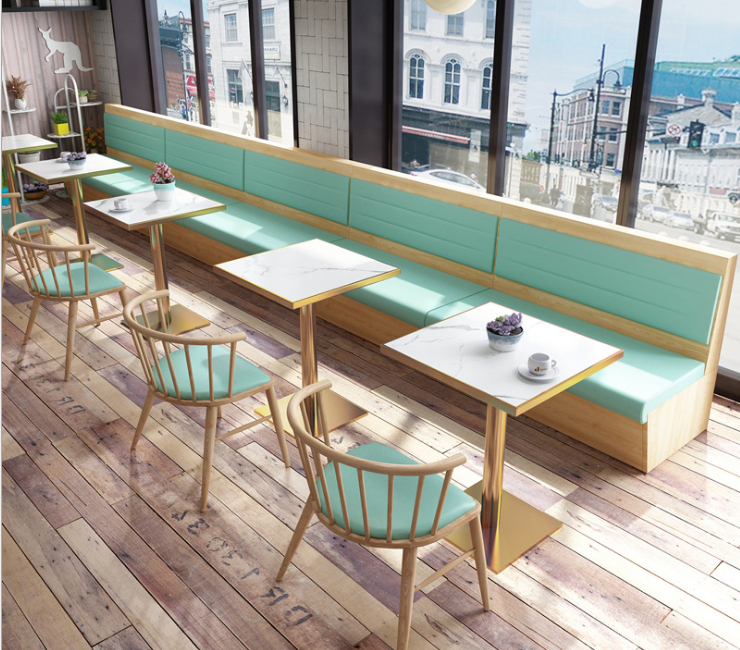 餐廳酒吧板式靠牆卡座沙發桌椅組合清吧奶茶店咖啡廳桌椅 (運費及安裝費另報)