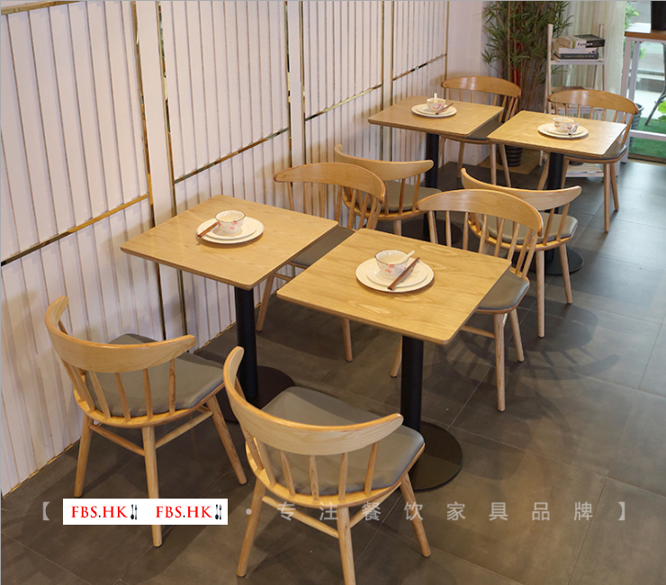 Restaurant Tables Chairs Fast Food Tables and Chairs Dessert Shops Restaurants Beverage Shops Cafe Tables and Chairs Solid Wood Commercial (Delivery & Installation Fee To Be Quoted Separately)