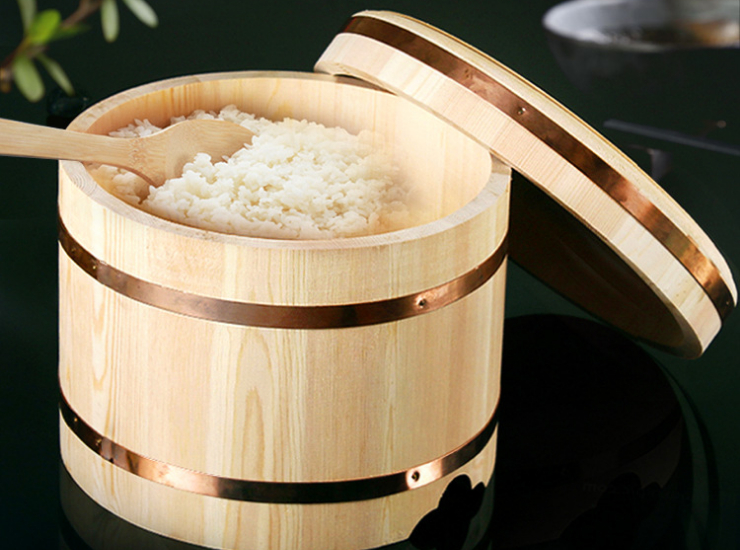 带盖饭桶白木制寿司饭桶储米桶装米箱 豪华保温饭桶寿司拌饭桶饭盆 (多款多尺寸)