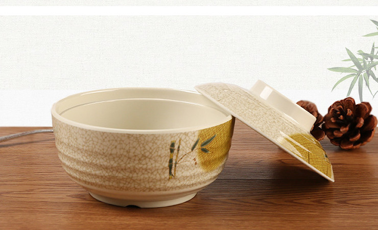 富貴竹系列密胺湯碗塑料碗仿瓷餐具燉盅飯碗帶蓋湯盅中式餐具批發