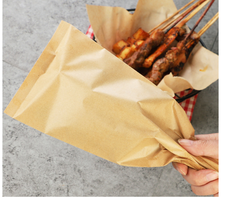 (即取串燒燒烤防油外賣袋現貨) (3000個/箱) 烤腸紙袋 香腸袋子 烤串袋 肉串打包袋 燒烤袋打包袋防油紙袋