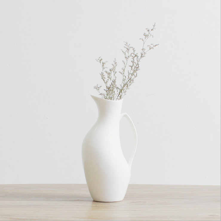 簡約陶瓷花插辦公室客廳小花瓶 家居裝飾擺件創意純白多造型花器 - 關閉視窗 >> 可點按圖像