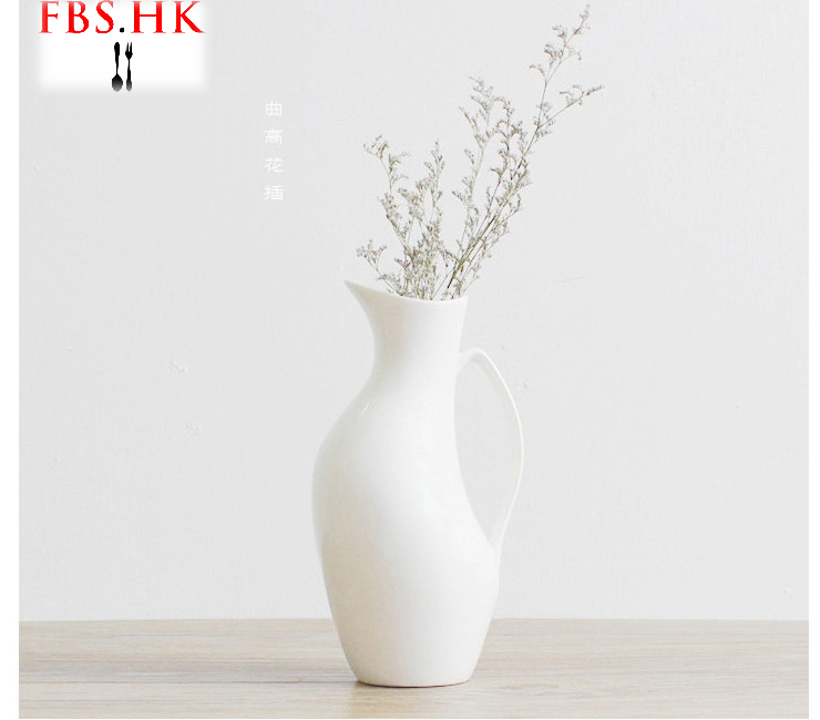 Simple Ceramic Flower Inserted Office Living Room Vase Home Decoration Decoration Creative Pure White Multi - Style Flower